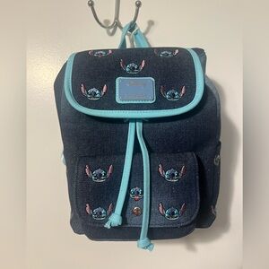 Disney Loungefly Lilo & Stitch Denim Mini Backpack NWT